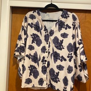 NWOT floral rose Blouse